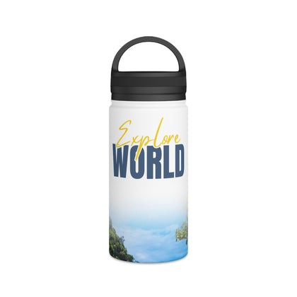 Stainless Steel Travel Water Bottle - Explore the World, Outdoor Adventure Hydration Flask, Eco-Friendly Sports Bottle, Hiking Gear, [...]