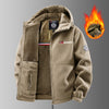 Men's Loose Casual Hooded And Velvet Printed Jacket