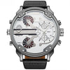 Bold Dual-Time Black Outdoor Sports Watch