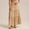 Womens High-waisted Elastic-waist Long Skirt With Pockets