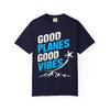 Good Planes Good Vibes T-Shirt — Retro Travel Graphic Tee