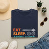 T-Shirt — "Eat. Sleep. Airplanes. Repeat." Pilot Aviation Tee