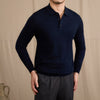 Retro Slim-Fit Polo Shirt Warm Wool Top For Fall And Winter