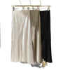 Irregularly Slit Double-Layer Gauze Relaxed-Fit Fishtail Skirt