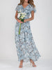 Flowers Print Short Sleeve Dress Summer Fashion Ruffle Beach Dresses Women's Clothing