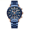 Mens Waterproof Steel-band Six-hand Watch