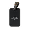 Airplane Mode Luggage Tag — Black Travel Tag with Plane Graphic
