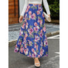 Retro Large Floral Digital Print High-Waist Skirt