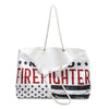 Retired Firefighter Weekender Bag – Distressed American Flag & Thin Red Line Travel Tote