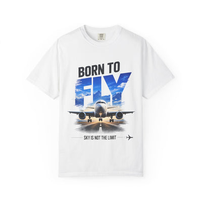 Born to Fly T-Shirt — Airplane Graphic Tee, "Sky Is Not The Limit" Aviation Pilot Shirt