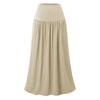 Womens Cotton Pocketed Skirt High-Waisted Elasticated Back Long Dress