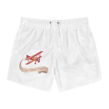 Travel-Themed Swim Trunks – 