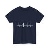 Plane Heartbeat T-Shirt — Pilot Aviation Flight Crew Tee