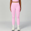 Nude-Feel Yoga Pants High-Waist Contrasting Color Quick-Dry Trousers