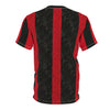AC Milan Red & Black Striped Jersey Tee — "Emirates Fly Better" Soccer Shirt