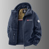 Men's Loose Casual Hooded And Velvet Printed Jacket