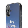 Clear Travel Phone Case, Custom Case, Airplane Design, Gift for Travelers, Adventure Lover, Travel Journal Accessory