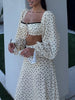 Polka Dot Lace Trim Crop Top & Maxi Skirt Two-Piece Dress Set