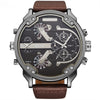 Bold Dual-Time Black Outdoor Sports Watch