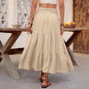 Solid-color Drawstring Skirt With An Elastic Waist