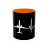 Pilot Heartbeat Coffee Mug — Airplane ECG Travel Lover Gift (11/15oz)