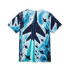 Jet Fighter All-Over Print Tee — Blue Military Aviation Graphic Shirt