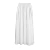 White Satin Draped High-waisted Midi Skirt