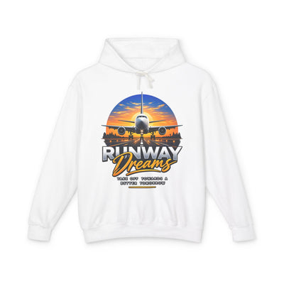 Runway Dreams Hoodie — Sunset Airplane Pilot Gift
