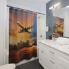 Aviation Sunset Shower Curtain - Perfect for Travel Enthusiasts