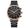 Mens Waterproof Business Round Six-Hand Calendar Watch