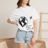 Travel Couple T-Shirt — "Different Places, Same Soul" Globe & Plane Tee