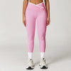 Nude Feel Skinny Yoga Pants Cross High Waist Contrast Color Women