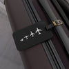 Black Airplane Evolution Luggage Tag — Minimal Pilot & Traveler Bag ID