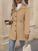 Elegant Single-breasted Woolen Coat Buttons Lapel Mid-length Jacket Temperament Commuter Outwear Clothing For Women
