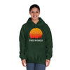 Sunset Vibes Unisex Hooded Sweatshirt - 'THE WORLD' Design