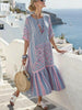 Womens Digital-Print Long Dress