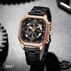 Waterproof Square Couples Multifunctional Calendar Steel-Strap Fashion Watch