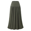 Womens Cotton Pocketed Skirt High-Waisted Elasticated Back Long Dress