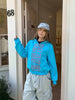 Letter Print Loose Couple Hooded Sweater Coat