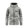 Men's Fashion Casual Hooded Solid Color Multi-pocket Work Pants Outdoor Coat