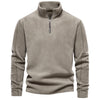 Fashion Personality Stand-collar Zippered Sweatshirt With Fleece Winter Casual Pullover Top Men's Clothing