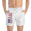 Patriotic Swim Trunks with American Flag Design