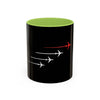 Aviation Jet Mug — Red Leader Flight Trail Coffee Cup (11/15oz)