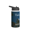 Serene Stainless Steel Water Bottle with Inspirational Quote, Travel Tumbler, Eco-Friendly Flask, Fitness Hydration, Gift for Nature Lovers