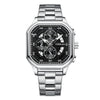 Waterproof Square Couples Multifunctional Calendar Steel-Strap Fashion Watch