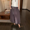 Korean-style Elastic-waist Designer A-line Bloom Versatile Midi Skirt
