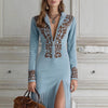 Women's Retro Floral Zipper Dress