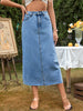 Casual Trendy High-waisted Figure-flattering Versatile A-line Denim