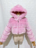 Short Hood Fox Fur Women's Long Sleeve Stitching Coat