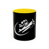 Pilot Pup Coffee Mug — Black Accent Ceramic Mug with Aviator Dog Design (11/15oz)